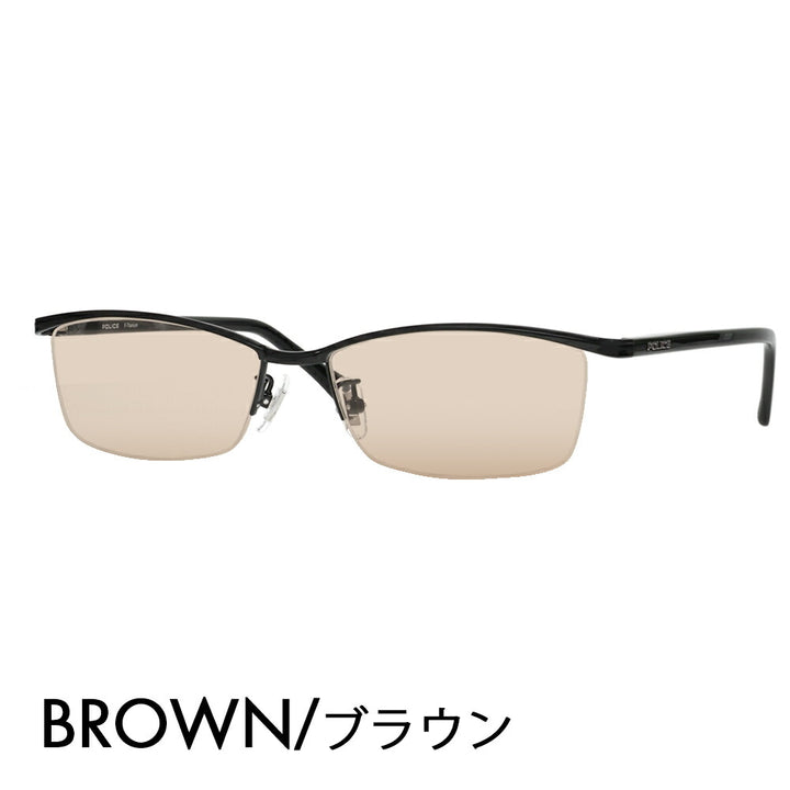 [Authorized Retailer] Police Glasses Frame Sunglasses Color Lens Set VPLN69J 0530 56 POLICE Square Men's Titanium Japan Model Fashion Glasses 