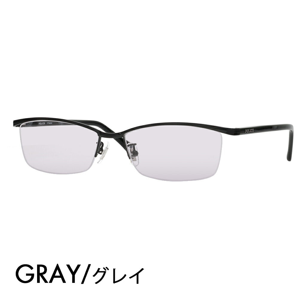 [Authorized Retailer] Police Glasses Frame Sunglasses Color Lens Set VPLN69J 0530 56 POLICE Square Men's Titanium Japan Model Fashion Glasses 