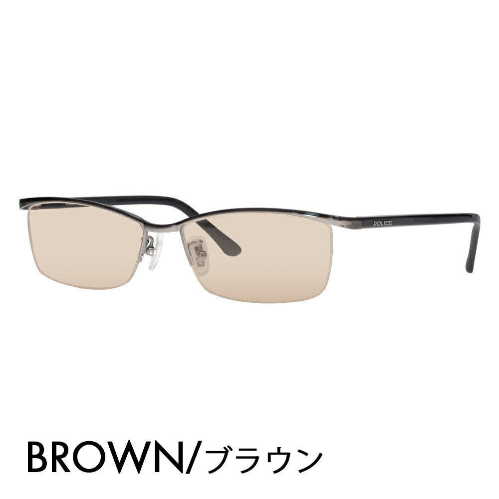 【正規品販売店】ポリス メガネ フレーム サングラス カラーレンズセット VPLN69J 0568 56 POLICE スクエア メンズ チタン ジャパンモデル 伊達眼鏡
