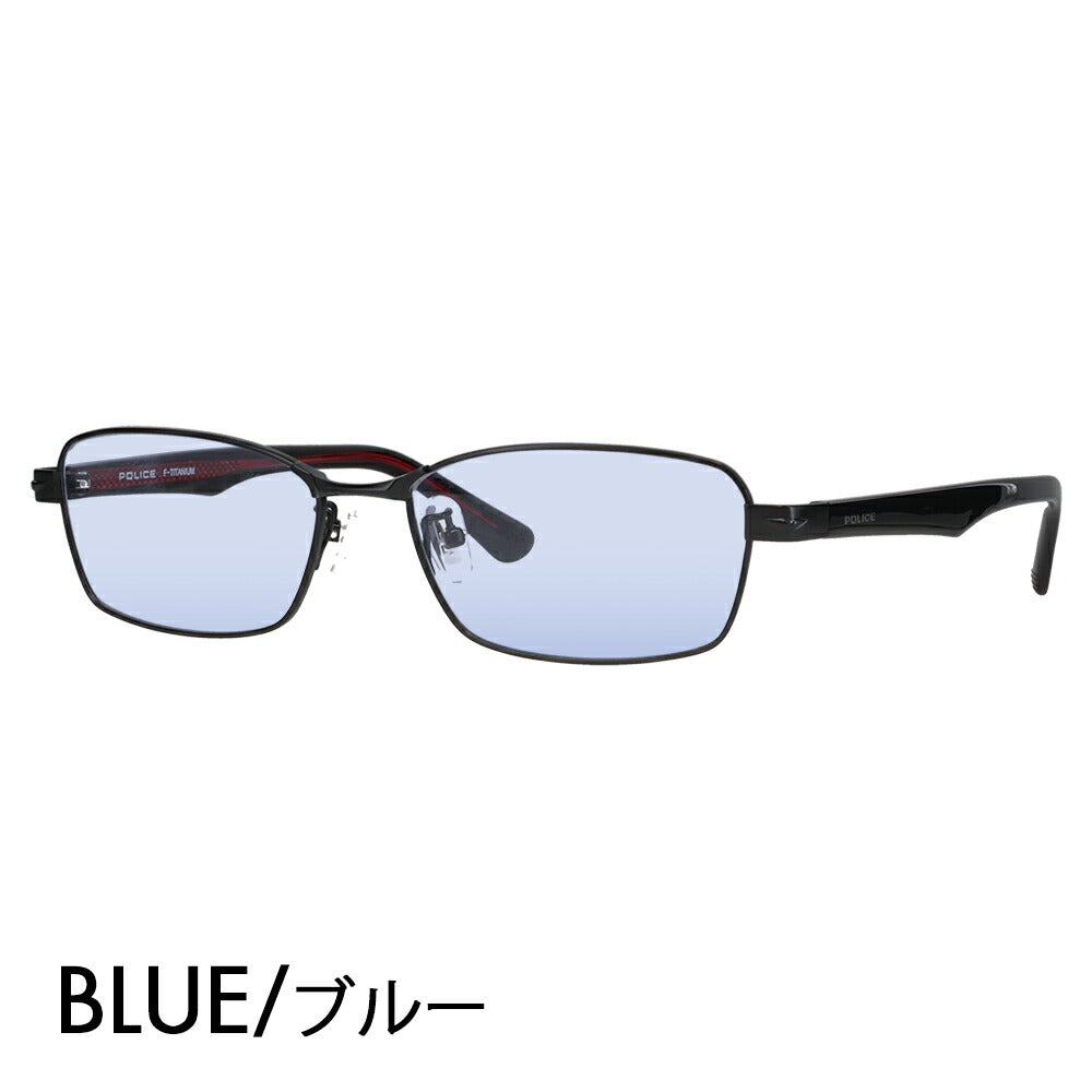 [Authorized Retailer] Police Glasses Frame Sunglasses Color Lens Set VPLN70J 0531 55 POLICE Metal Square Men's Titanium Japan Model 