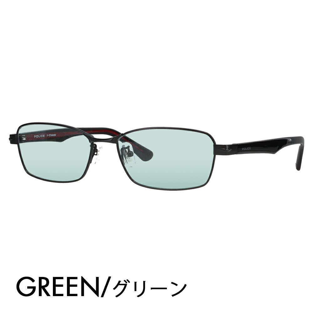 [Authorized Retailer] Police Glasses Frame Sunglasses Color Lens Set VPLN70J 0531 55 POLICE Metal Square Men's Titanium Japan Model 