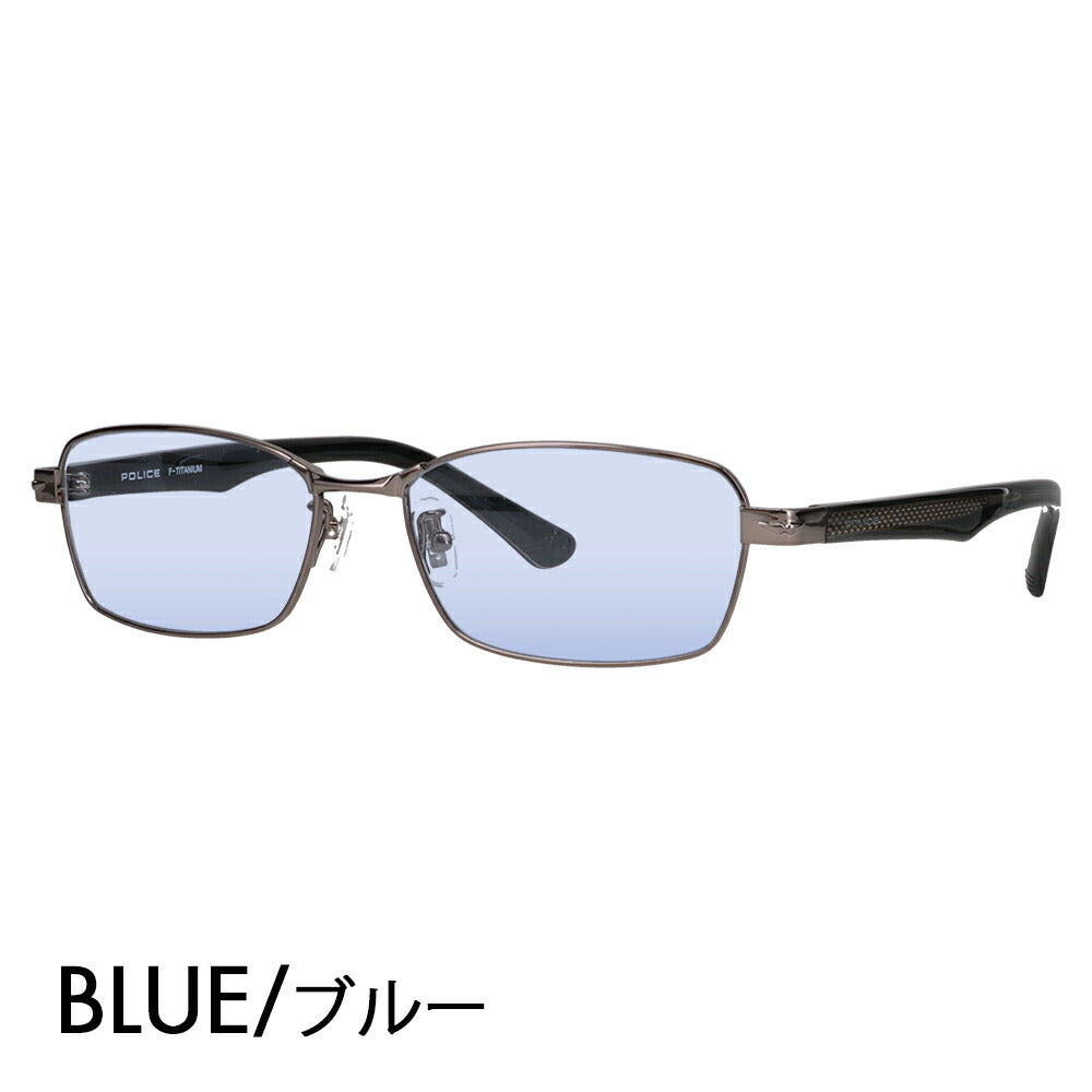 [Authorized Retailer] Police Glasses Frame Sunglasses Color Lens Set VPLN70J 0568 55 POLICE Metal Square Men's Titanium Japan Model 