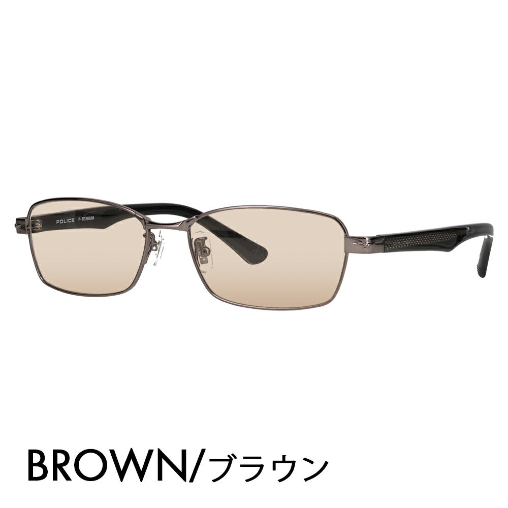 [Authorized Retailer] Police Glasses Frame Sunglasses Color Lens Set VPLN70J 0568 55 POLICE Metal Square Men's Titanium Japan Model 