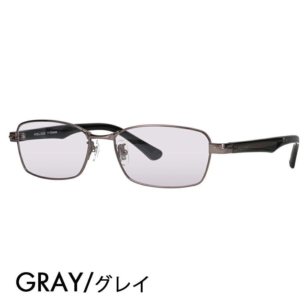 [Authorized Retailer] Police Glasses Frame Sunglasses Color Lens Set VPLN70J 0568 55 POLICE Metal Square Men's Titanium Japan Model 