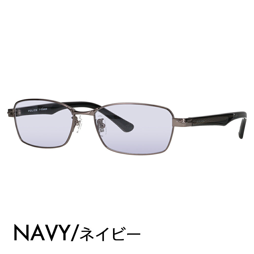 [Authorized Retailer] Police Glasses Frame Sunglasses Color Lens Set VPLN70J 0568 55 POLICE Metal Square Men's Titanium Japan Model 