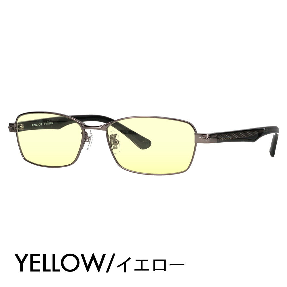 [Authorized Retailer] Police Glasses Frame Sunglasses Color Lens Set VPLN70J 0568 55 POLICE Metal Square Men's Titanium Japan Model 