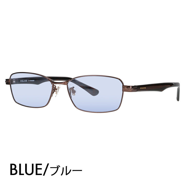 [Authorized Retailer] Police Glasses Frame Sunglasses Color Lens Set VPLN70J 0K05 55 POLICE Metal Square Men's Titanium Japan Model 