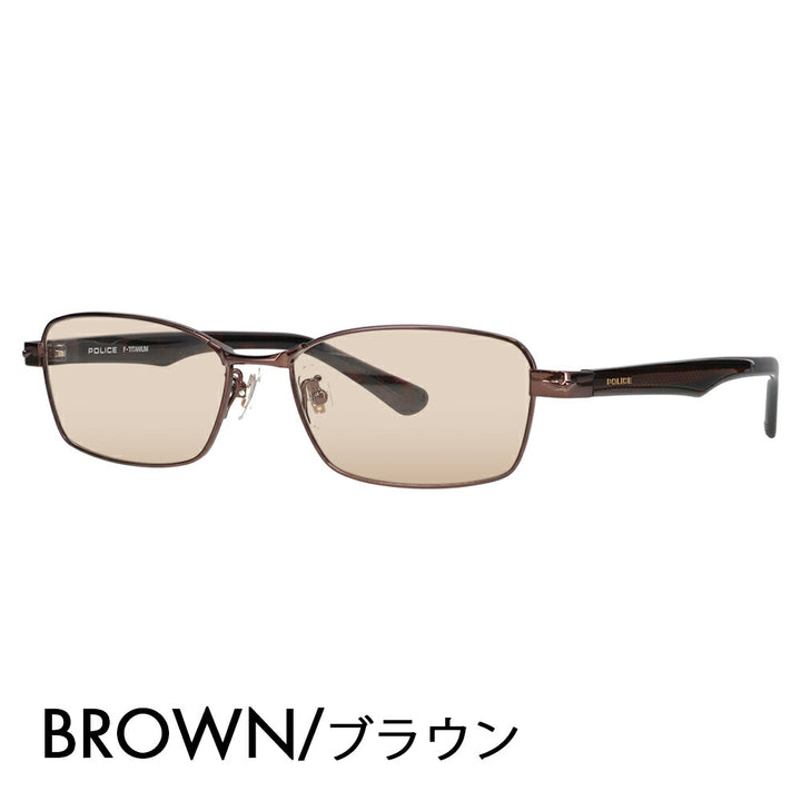 [Authorized Retailer] Police Glasses Frame Sunglasses Color Lens Set VPLN70J 0K05 55 POLICE Metal Square Men's Titanium Japan Model 