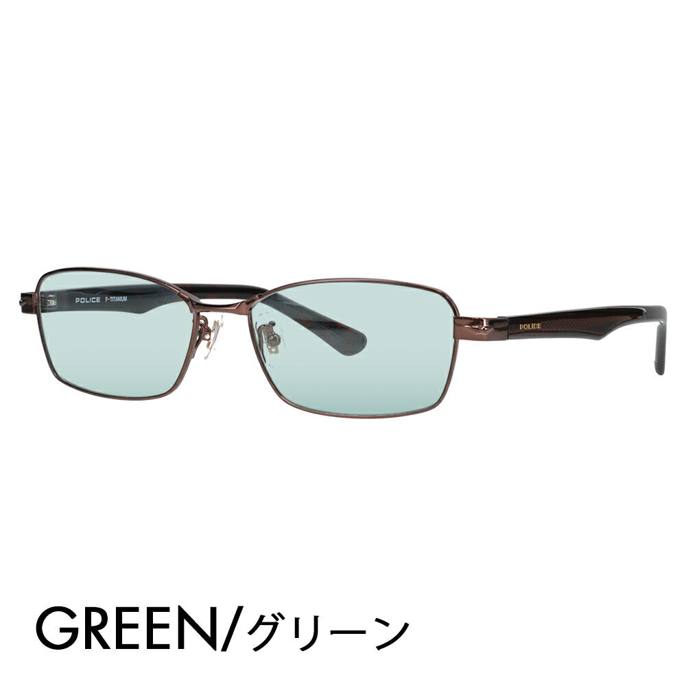 [Authorized Retailer] Police Glasses Frame Sunglasses Color Lens Set VPLN70J 0K05 55 POLICE Metal Square Men's Titanium Japan Model 