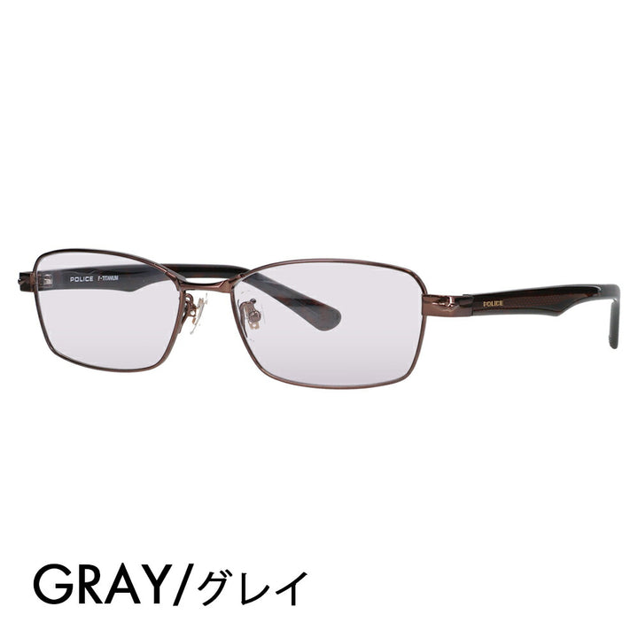 [Authorized Retailer] Police Glasses Frame Sunglasses Color Lens Set VPLN70J 0K05 55 POLICE Metal Square Men's Titanium Japan Model 