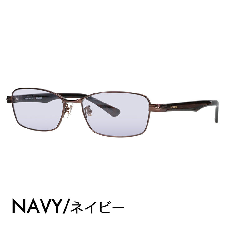 [Authorized Retailer] Police Glasses Frame Sunglasses Color Lens Set VPLN70J 0K05 55 POLICE Metal Square Men's Titanium Japan Model 