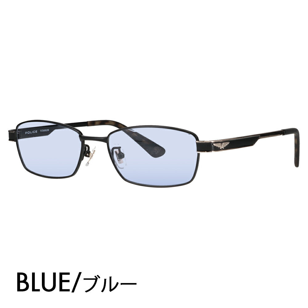 [Authorized Retailer] Police Glasses Frame Sunglasses Color Lens Set VPLN72J 0531 53 POLICE Metal Square Men's Titanium Japan Model 