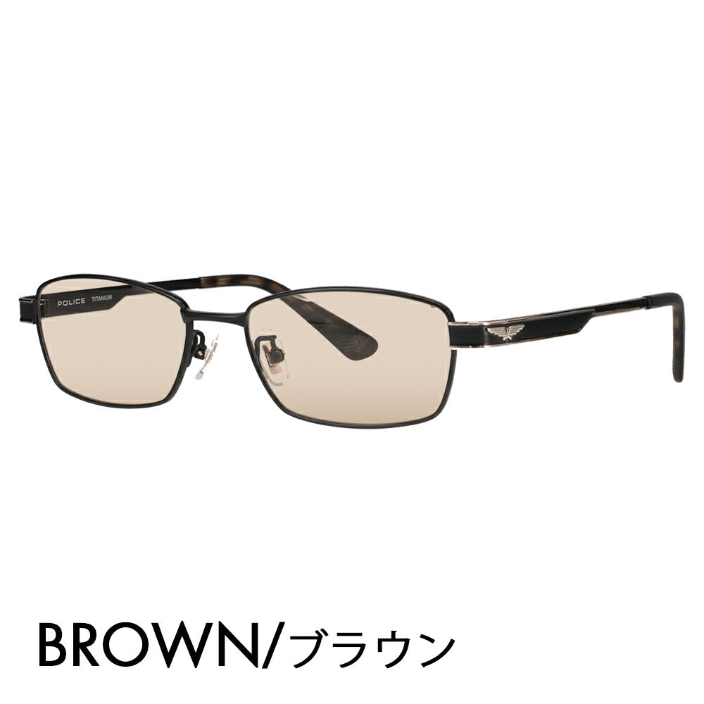 [Authorized Retailer] Police Glasses Frame Sunglasses Color Lens Set VPLN72J 0531 53 POLICE Metal Square Men's Titanium Japan Model 