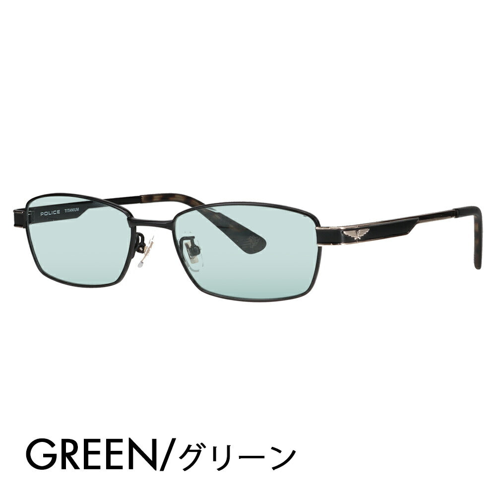 [Authorized Retailer] Police Glasses Frame Sunglasses Color Lens Set VPLN72J 0531 53 POLICE Metal Square Men's Titanium Japan Model 