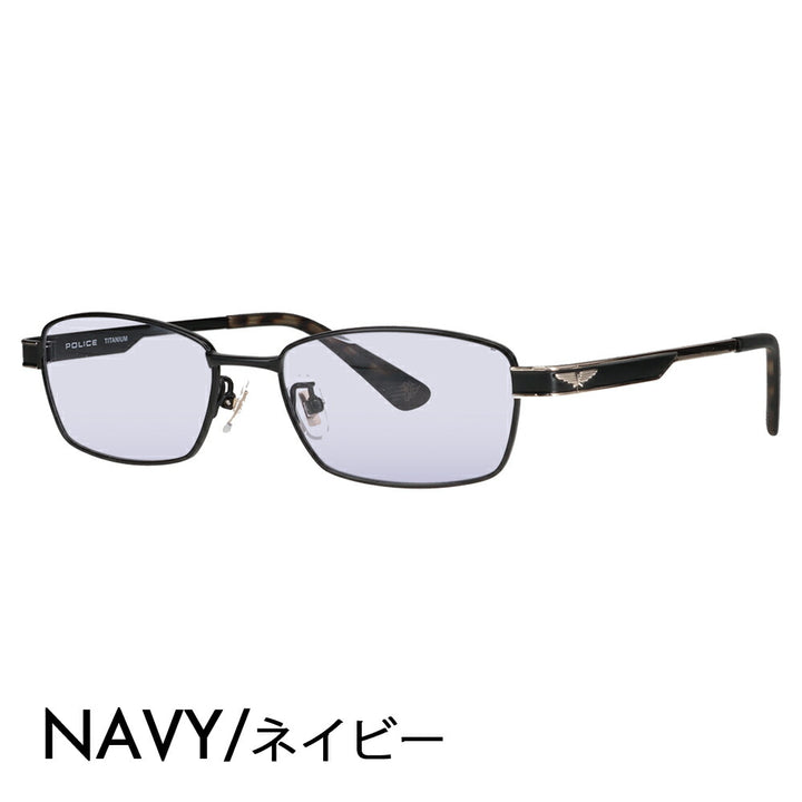 [Authorized Retailer] Police Glasses Frame Sunglasses Color Lens Set VPLN72J 0531 53 POLICE Metal Square Men's Titanium Japan Model 