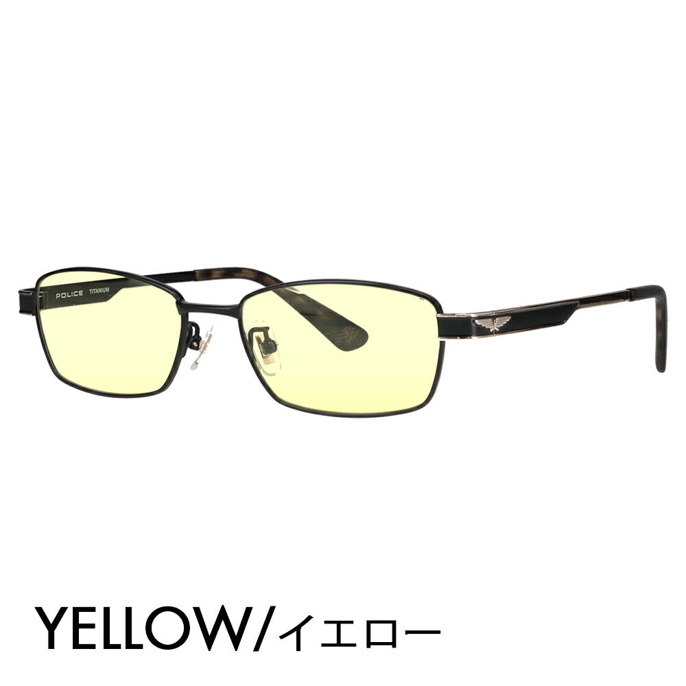 [Authorized Retailer] Police Glasses Frame Sunglasses Color Lens Set VPLN72J 0531 53 POLICE Metal Square Men's Titanium Japan Model 