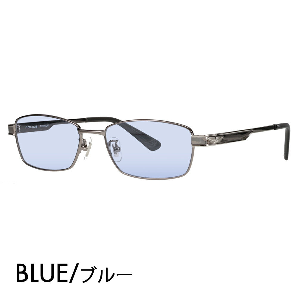 [Authorized Retailer] Police Glasses Frame Sunglasses Color Lens Set VPLN72J 0568 53 POLICE Metal Square Men's Titanium Japan Model 