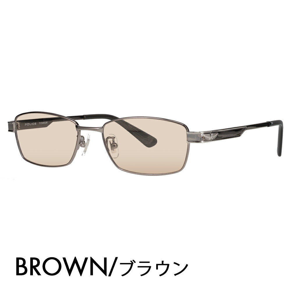 [Authorized Retailer] Police Glasses Frame Sunglasses Color Lens Set VPLN72J 0568 53 POLICE Metal Square Men's Titanium Japan Model 