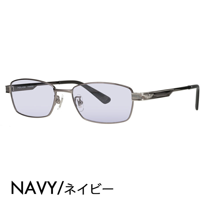 [Authorized Retailer] Police Glasses Frame Sunglasses Color Lens Set VPLN72J 0568 53 POLICE Metal Square Men's Titanium Japan Model 