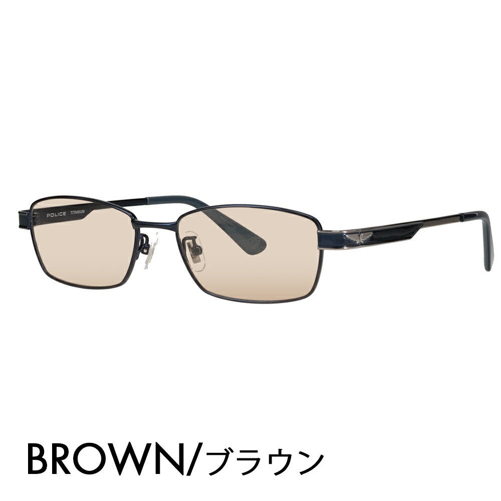 [Authorized Retailer] Police Glasses Frame Sunglasses Color Lens Set VPLN72J 0N42 53 POLICE Metal Square Men's Titanium Japan Model 