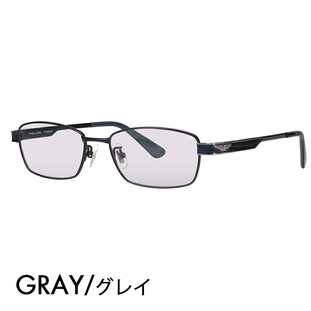 [Authorized Retailer] Police Glasses Frame Sunglasses Color Lens Set VPLN72J 0N42 53 POLICE Metal Square Men's Titanium Japan Model 