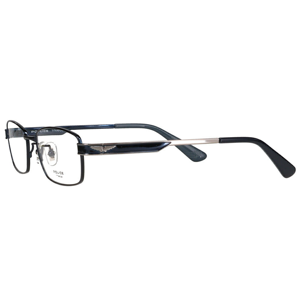 [Authorized Retailer] Non-prescription 1.55 lens replacement +0 yen Police glasses VPLN72J 0N42 53 POLICE metal square men's titanium Japan model