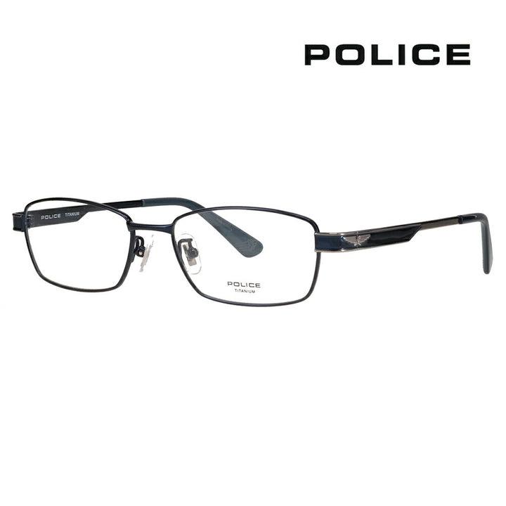 [Authorized Retailer] Non-prescription 1.55 lens replacement +0 yen Police glasses VPLN72J 0N42 53 POLICE metal square men's titanium Japan model