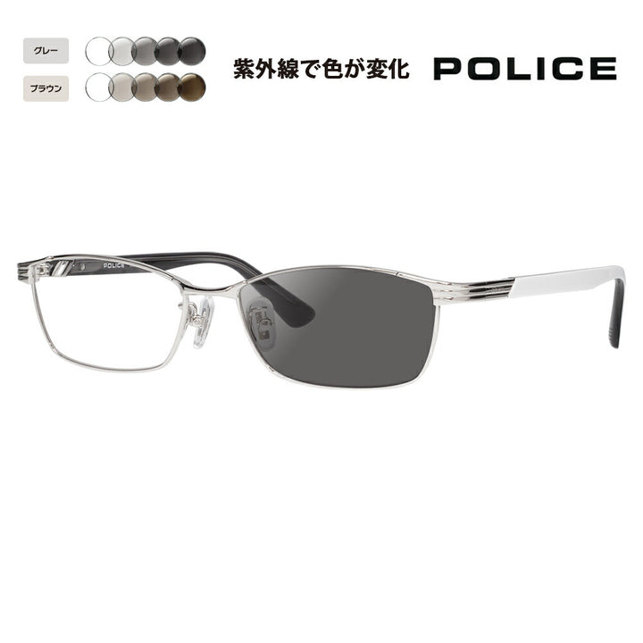 【正规品贩売店】ポrisu メガネ furemu サngurasu 调光renzuzetto VPLN73J 0579 54 POLICE メタル sukuエa メンズ redeィーsu 伊达眼镜