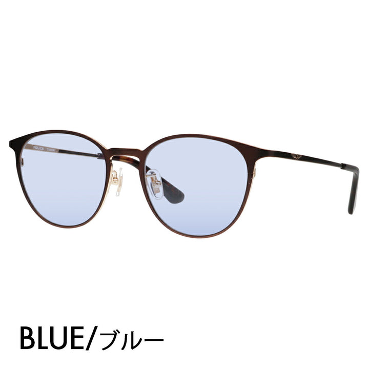 [Authorized Retailer] Police Glasses Frame Sunglasses Color Lens Set VPLP06J 0C2D 51 POLICE 2024 Model Boston Titanium Men's Metal Full Rim Classic Fashion Glasses Glasses 