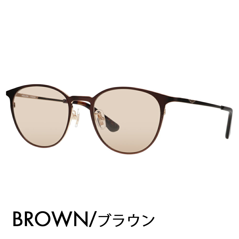 [Authorized Retailer] Police Glasses Frame Sunglasses Color Lens Set VPLP06J 0C2D 51 POLICE 2024 Model Boston Titanium Men's Metal Full Rim Classic Fashion Glasses Glasses 