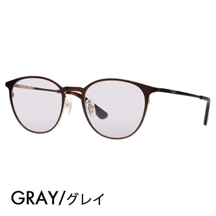 [Authorized Retailer] Police Glasses Frame Sunglasses Color Lens Set VPLP06J 0C2D 51 POLICE 2024 Model Boston Titanium Men's Metal Full Rim Classic Fashion Glasses Glasses 