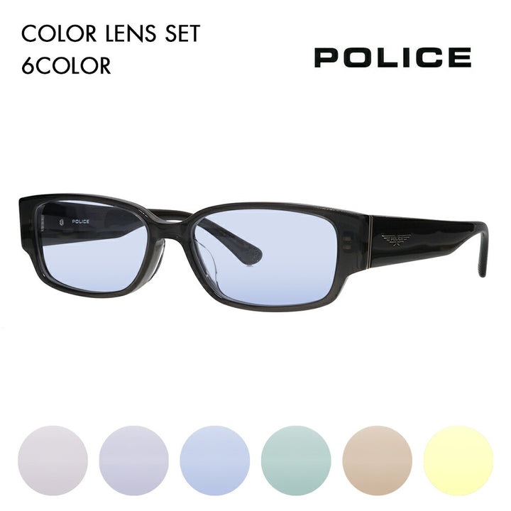 [Authorized Retailer] Police Glasses Frame Sunglasses Color Lens Set VPLP36J 04AL 54 POLICE 2024 Model Men's Square Cell Japan Model Fashion Glasses 