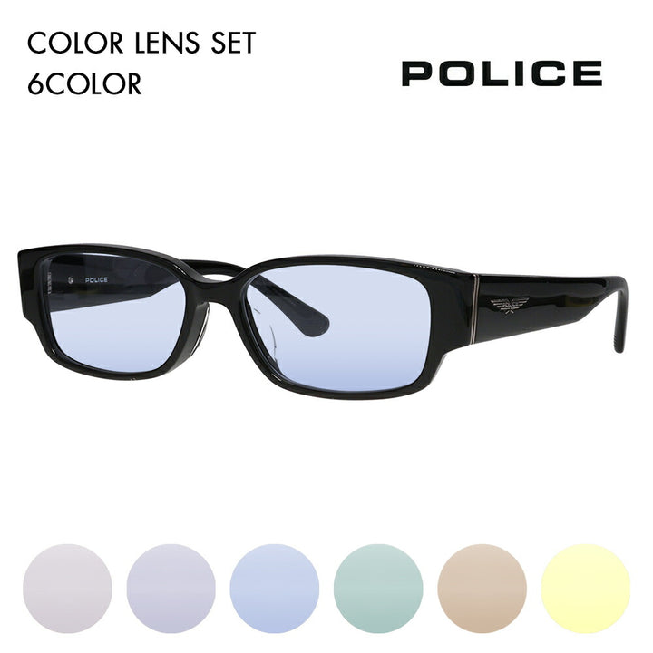 [Authorized Retailer] Police Glasses Frame Sunglasses Color Lens Set VPLP36J 0700 54 POLICE 2024 Model Men's Square Cell Japan Model Fashion Glasses 