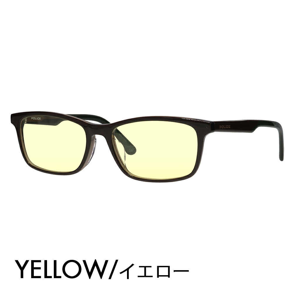 [Authorized Retailer] Police Glasses Frame Sunglasses Color Lens Set VPLP37J 06BC 54 POLICE 2024 Model Men's Square Cell Japan Model Fashion Glasses 