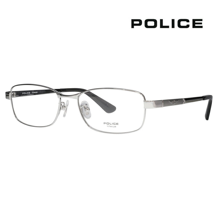 【正規品販売店】度なし1.55レンズ交換+0円 ポリス メガネ フレーム VPLQ50J 0583 54 POLICE メンズ スクエア チタン ジャパンモデル