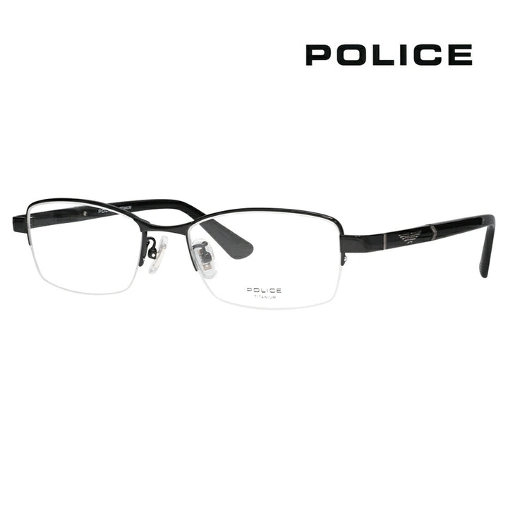 【正規品販売店】度なし1.55レンズ交換+0円 ポリス メガネ フレーム VPLQ51J 0530 53 POLICE メンズ スクエア ナイロール ジャパンモデル