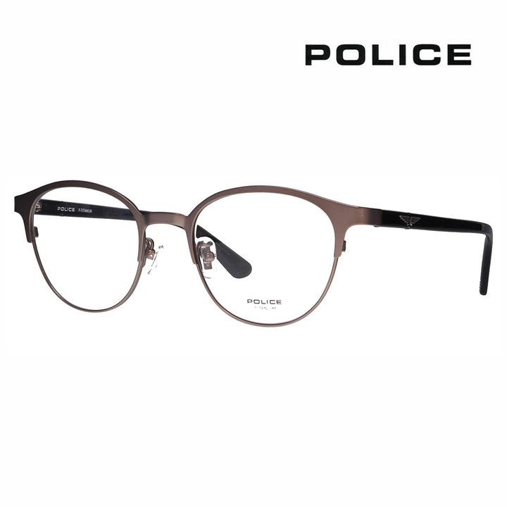 【正規品販売店】度なし1.55レンズ交換+0円 ポリス メガネ フレーム VPLQ53J 0627 50 POLICE メンズ ボストン チタン コンビネーション ジャパンモデル