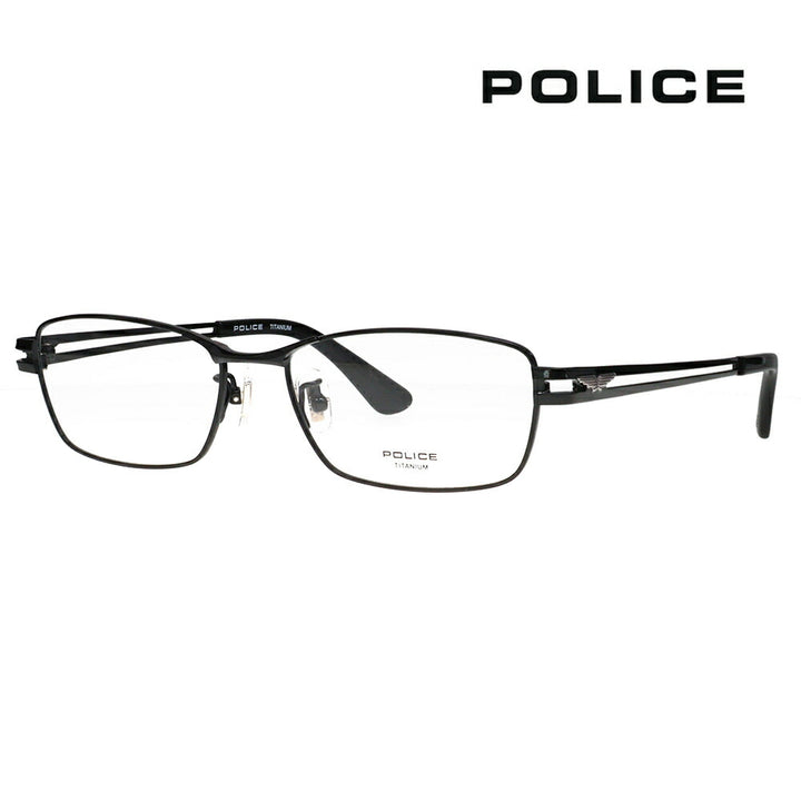 【正規品販売店】度なし1.55レンズ交換+0円 ポリス メガネ フレーム VPLR32J 0530 55 POLICE メンズ スクエア チタン ジャパンモデル