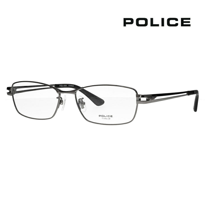 【正規品販売店】度なし1.55レンズ交換+0円 ポリス メガネ フレーム VPLR32J 0568 55 POLICE メンズ スクエア チタン ジャパンモデル