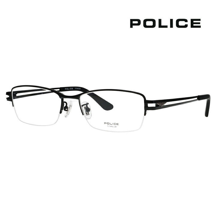 【正規品販売店】度なし1.55レンズ交換+0円 ポリス メガネ フレーム VPLR33J 0531 54 POLICE メンズ スクエア ナイロール ジャパンモデル