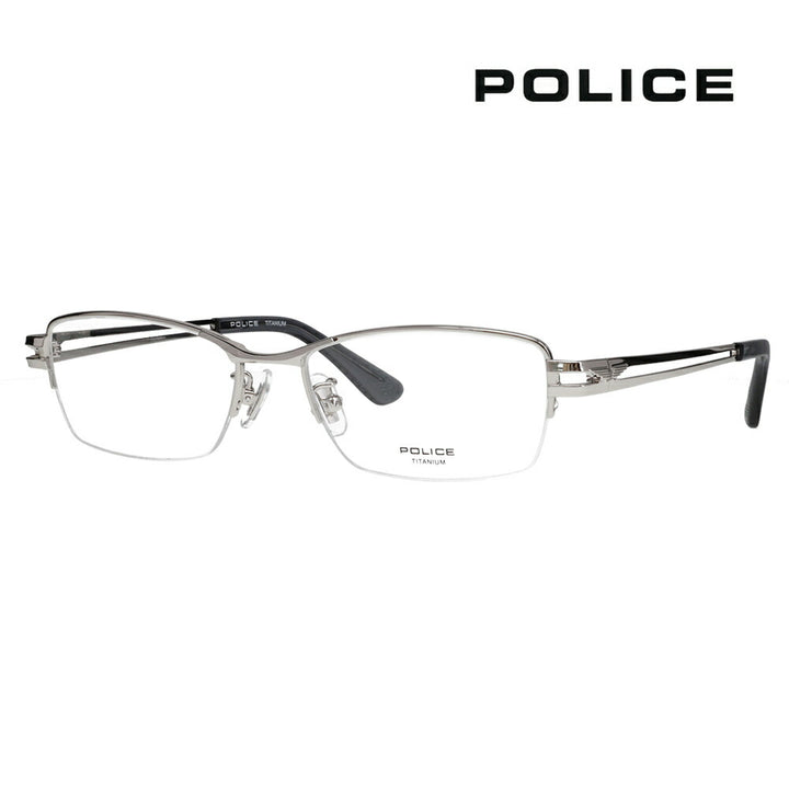【正規品販売店】度なし1.55レンズ交換+0円 ポリス メガネ フレーム VPLR33J 0579 54 POLICE メンズ スクエア ナイロール ジャパンモデル