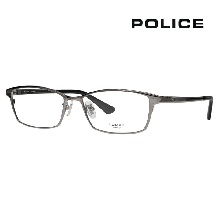【正規品販売店】度なし1.55レンズ交換+0円 ポリス メガネ フレーム VPLR35J 0568 54 POLICE メンズ スクエア チタン シートメタル ジャパンモデル