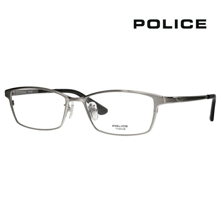 【正規品販売店】度なし1.55レンズ交換+0円 ポリス メガネ フレーム VPLR35J 0P3T 54 POLICE メンズ スクエア チタン シートメタル ジャパンモデル