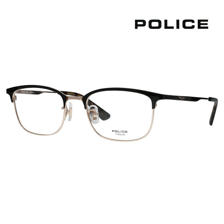 【正規品販売店】度なし1.55レンズ交換+0円 ポリス メガネ フレーム VPLR36J 0K1G 52 POLICE メンズ ウェリントン メタルブロー チタン ジャパンモデル