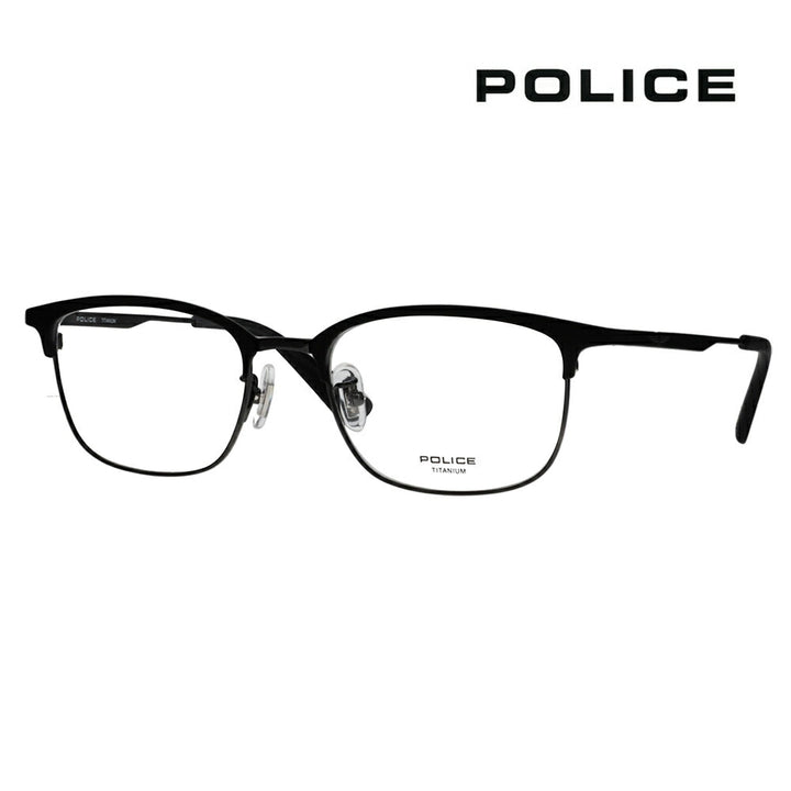 【正規品販売店】度なし1.55レンズ交換+0円 ポリス メガネ フレーム VPLR36J 0S1D 52 POLICE メンズ ウェリントン メタルブロー チタン ジャパンモデル