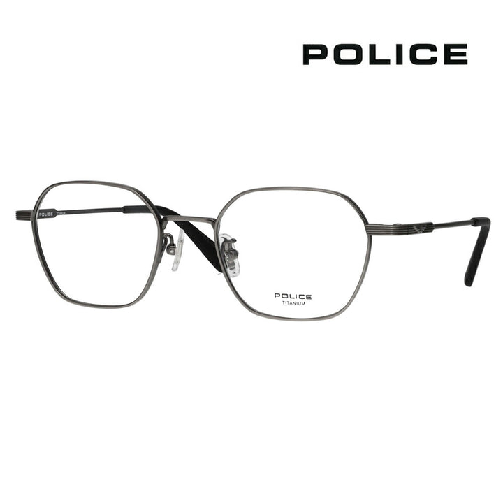 【正規品販売店】度なし1.55レンズ交換+0円 ポリス メガネ フレーム VPLR37J 0S9G 50 POLICE メンズ ヘキサゴン ワイドリム ジャパンモデル